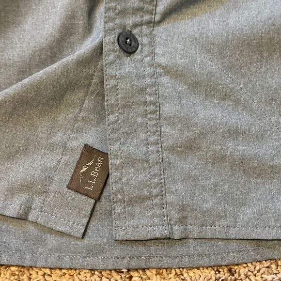 L.L. Bean Blue No Fly Zone Long Sleeve Shirt Large - Picture 7 of 8